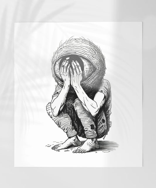 Mysterious Creature Hiding Illustration Art Print