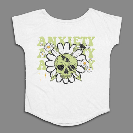 Anxiety Daisy Skull Design Short Sleeve Shirt