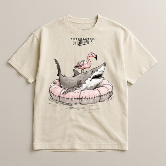 Limited Edition Shark and Flamingo Graphic Tee