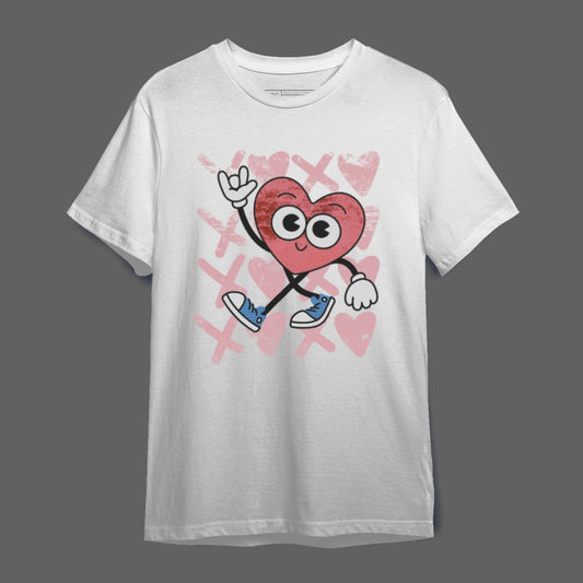 Cartoon Heart Character Design T-Shirt
