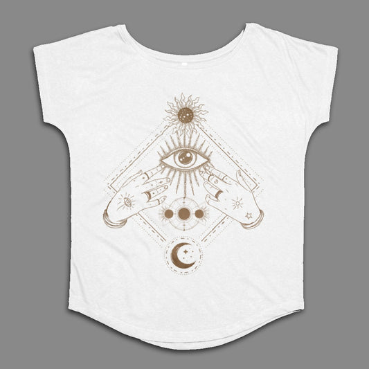 Mystical All-Seeing Eye and Hands Graphic T-Shirt