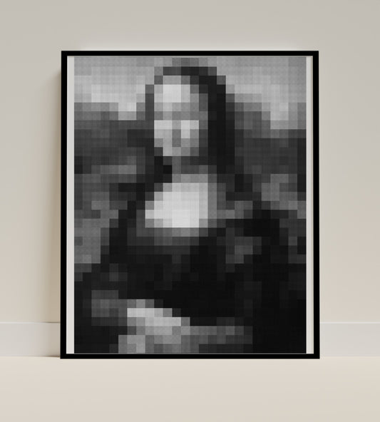 Pixelated Monochrome Art of Famous Painting product