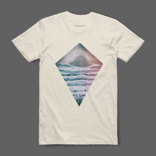 Abstract Mountain and Waves Design T-shirt
