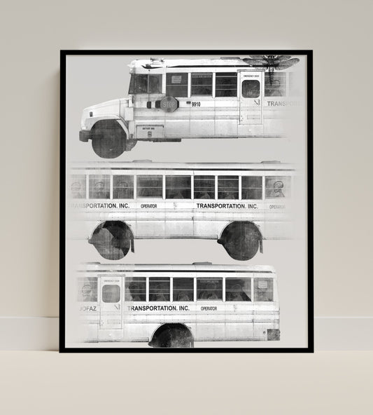 Vintage School Bus Transportation Art Print Poster