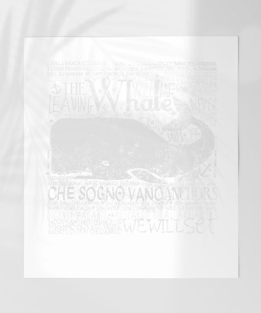 The Leaving Whale Printed Artwork with Text Design