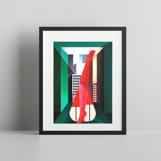 Vibrant Modern Abstract Art Cityscape Poster Print