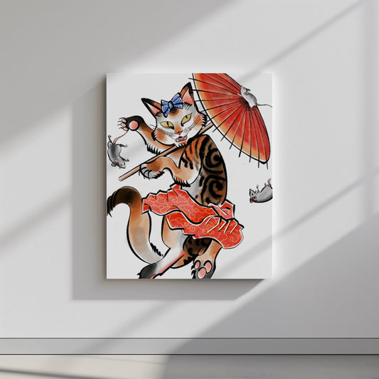 Quadro canvas gatto e topo