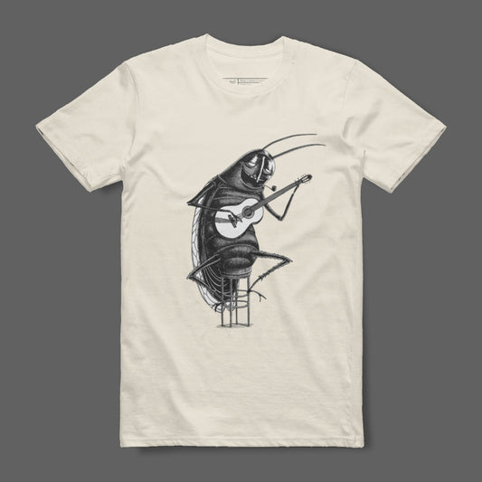 Guitar Playing Insect Graphic T-Shirt Fun Apparel