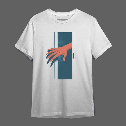 Unique Hand Reaching Design Graphic Tee Product