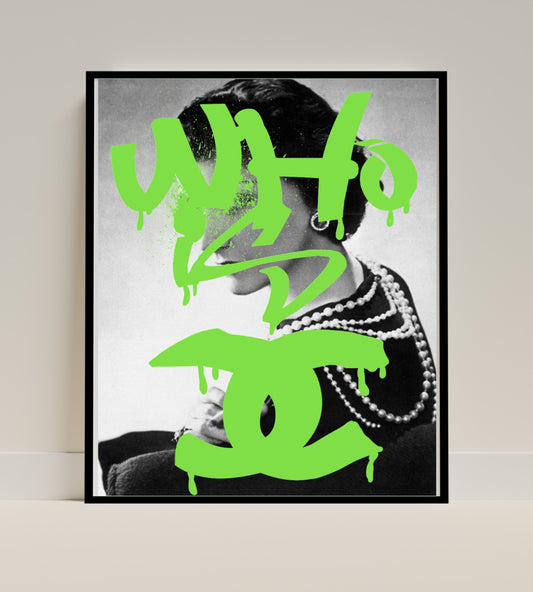 Modern Graffiti Over Classic Portrait Art Print
