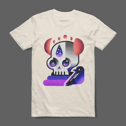 Colorful Graphic Skull Design Short Sleeve Shirt