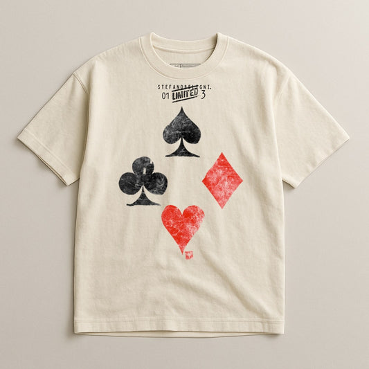 Playing Cards Design Graphic T-Shirt for Casual Style
