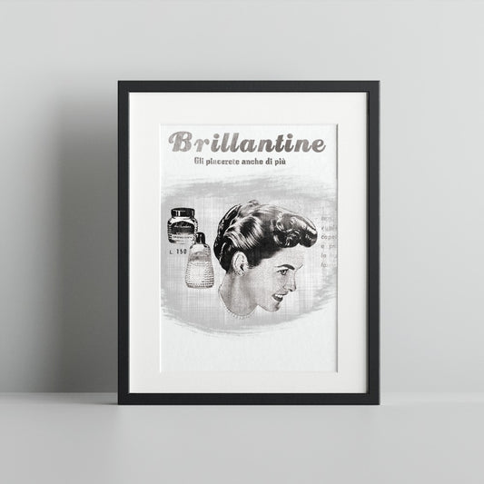 Vintage Brillantine Italian Advertising Print Poster