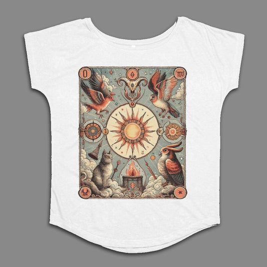 Mystical Sun and Animal Design Graphic Tee