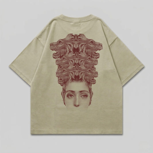 Woman Face Wolf Head Crown Graphic T Shirt product type