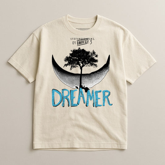 Dreamer Moon and Tree Artistic Design Casual Shirt
