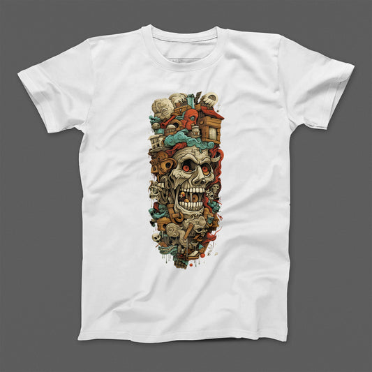 Detailed Skull and Fantasy Art Graphic T-Shirt Product
