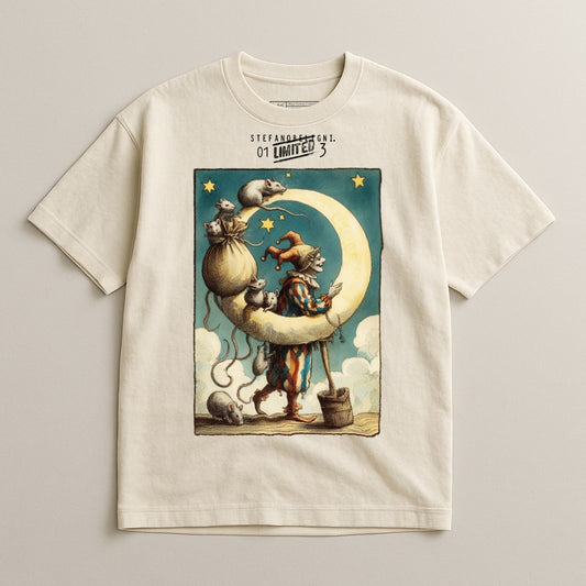 Whimsical Fairytale Moon Jester Art T-Shirt