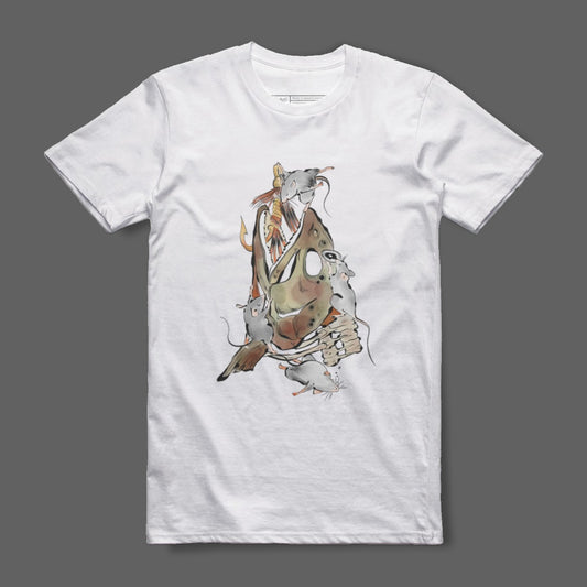 Artistic Illustration of Mice On Fish T-shirt