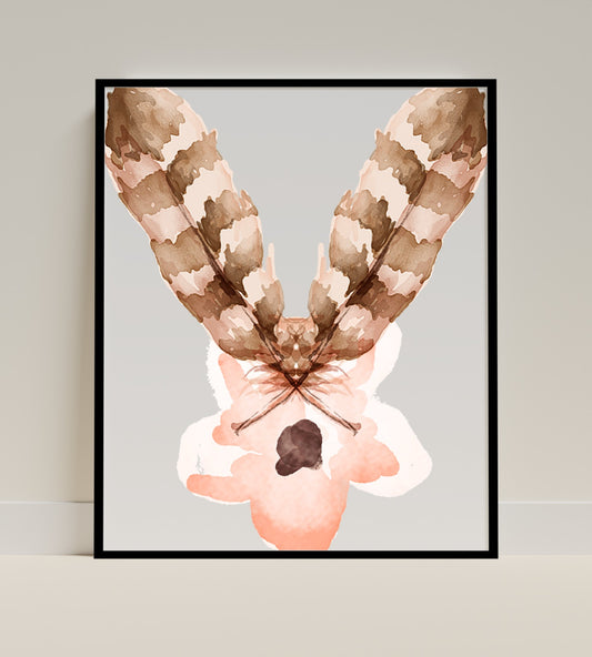 Abstract Butterfly Inkblot Art Print Wall Poster Decor