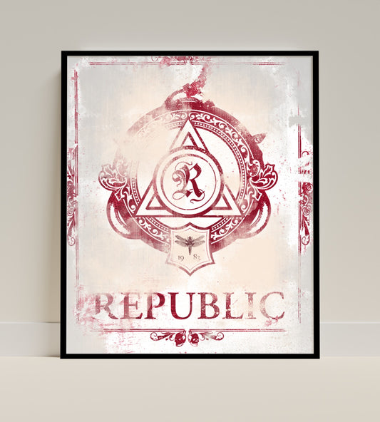Republic Vintage Artistic Framed Print for Unique Decor