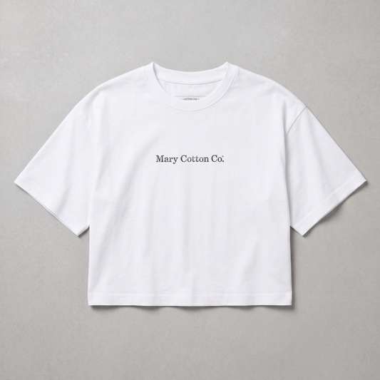 T-shirt donna croppped over Mary Cotton Co.
