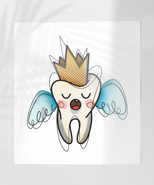 Cute Tooth Fairy Wall Art Illustration Decor Print