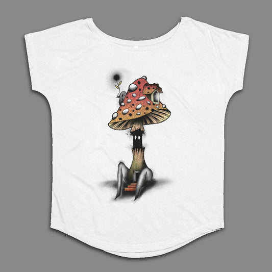 Whimsical Mushroom House Printed T-shirt Product