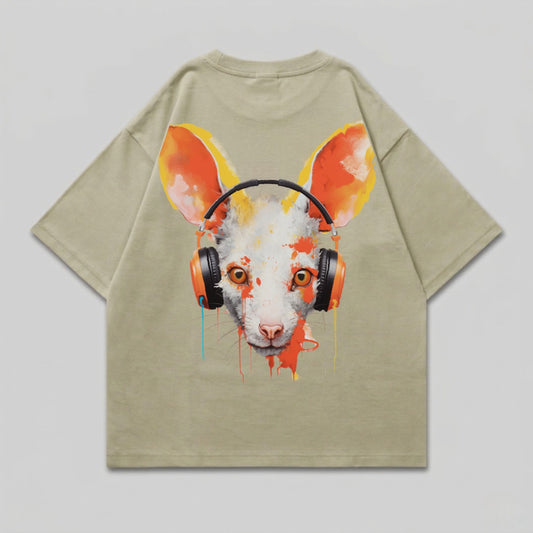 White Animal Orange Headphone Paint Splatter product type