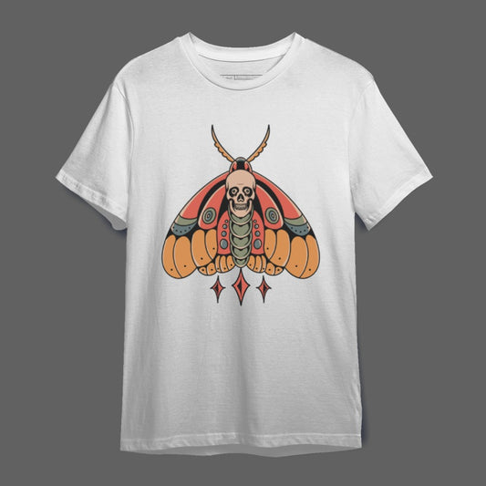 Colorful Skull Moth Graphic Print T-Shirt product