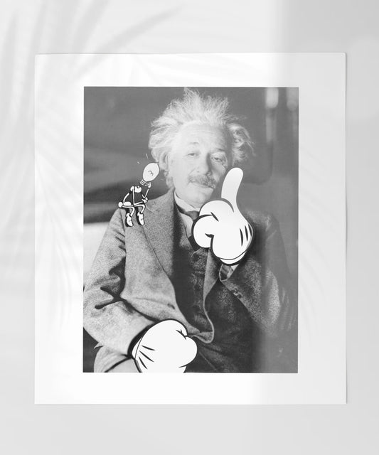 Creative Einstein Poster with Whimsical Cartoon Elements