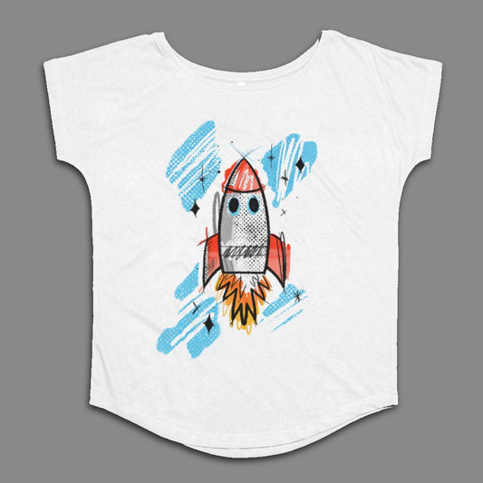 Colorful Cartoon Rocket Design T-Shirt Product