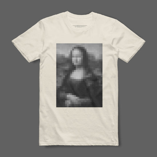 Abstract Pixelated Mona Lisa Print T-Shirt
