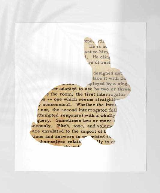 Vintage Style Rabbit Silhouette Printed Art Decor