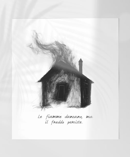 Le fiamme danzano ma il freddo persiste art print