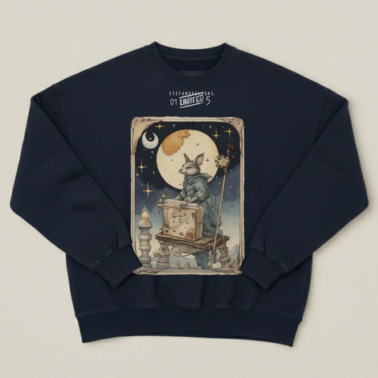 Whimsical Rabbit Wizard Fantasy Artwork Sweatshirt