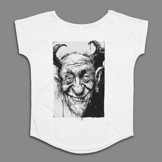 Old Man With Horns Graphic Art T-Shirt Design