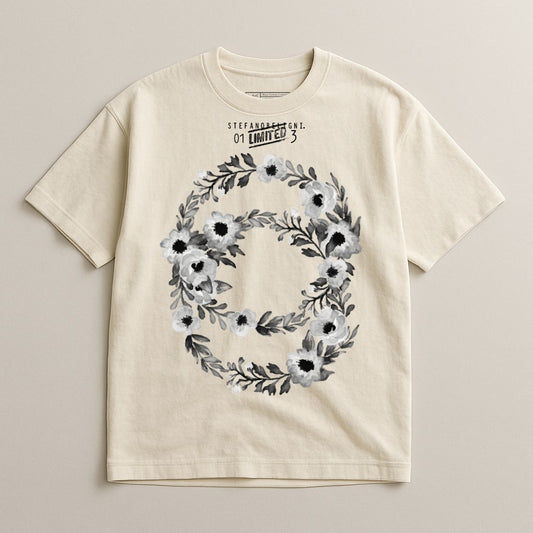 Floral Design Tee with Unique Graphic Print