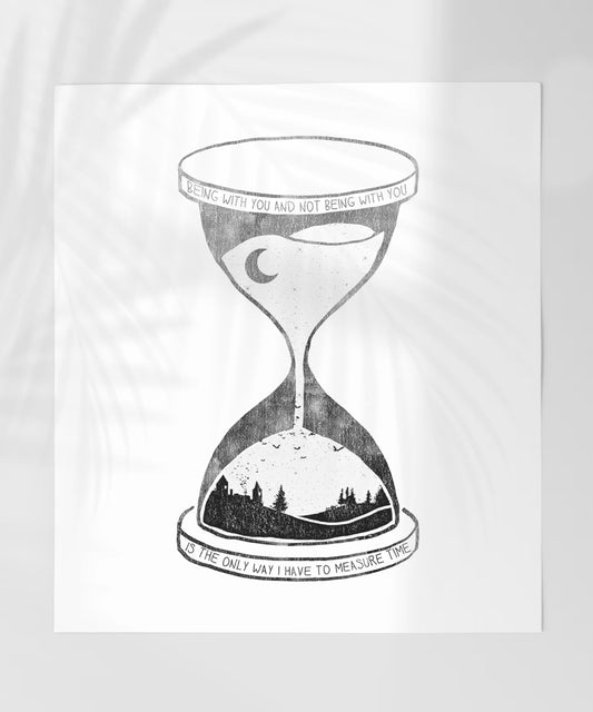 Moon and Sand Time Concept Art Print Decor