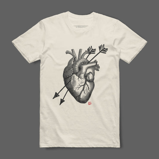 Anatomically Correct Heart with Arrows Design T-shirt