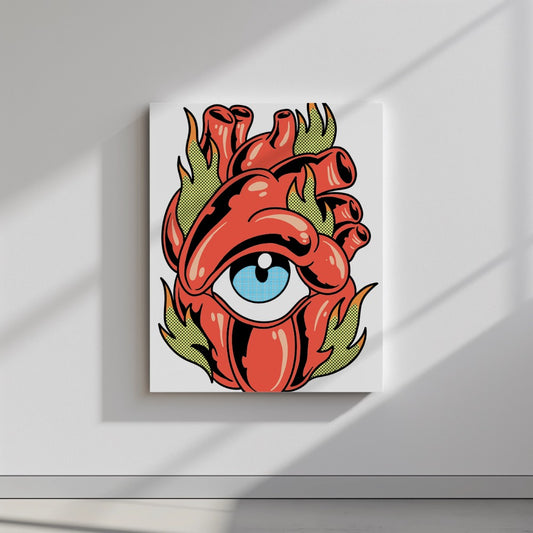 Quadro canvas flaming-heart
