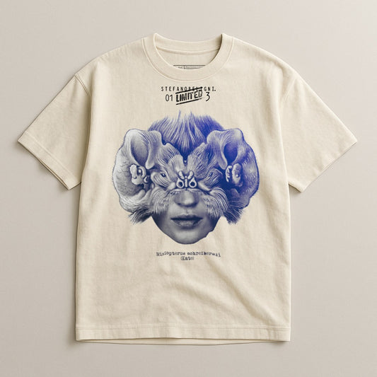 Unique Graphic Tee with Artistic Face Design