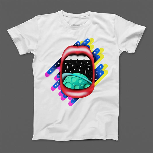 Vibrant Cosmic Space Mouth Design T-Shirt Product