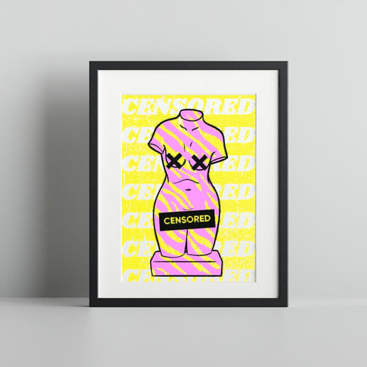 Bold Censored Pop Art Style Poster Wall Decor