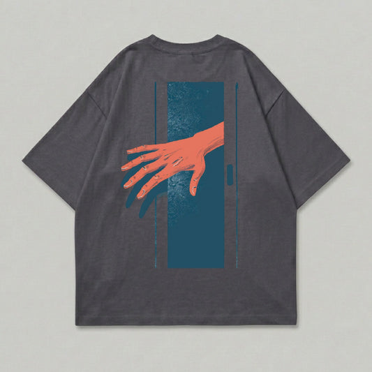 Mysterious Hand Blue Rectangle Artistic Design T-Shirt product type
Graphic Tee, Abstract Art, Back Print Shirt, Artistic Design, Orange Hand Print, Blue Rectangle Art, Unique Graphic, Dark Gray Apparel, Modern Style, Statement Piece, Streetwear Fashion, Minimalist Aesthetic, Portal Illusion, Hand Graphic, Creative Expression, Distinctive Print, Contemporary Design, Unisex Top, Bold Graphic, Surreal Art