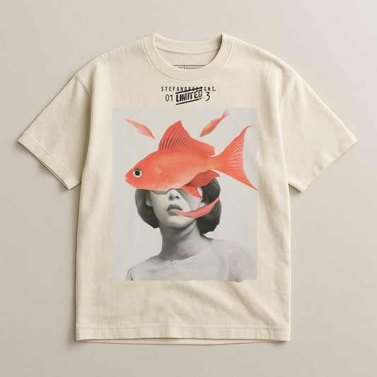 Unique Graphic Tee Featuring Artistic Fish Design