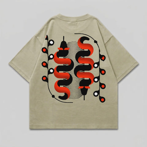 Sand t-shirt red black snake graphic product type