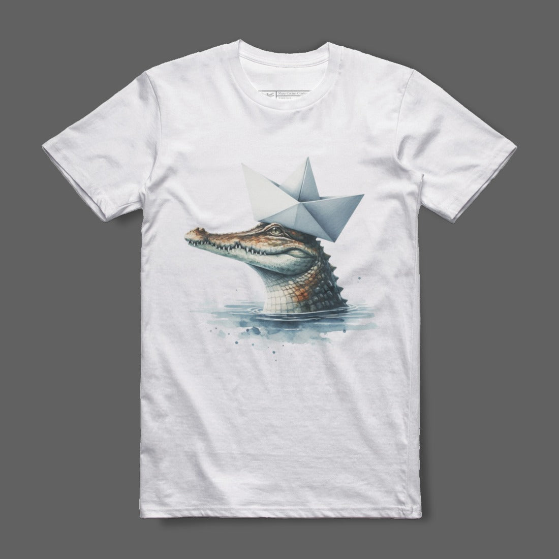 Cool Alligator with Paper Hat Graphic Tee