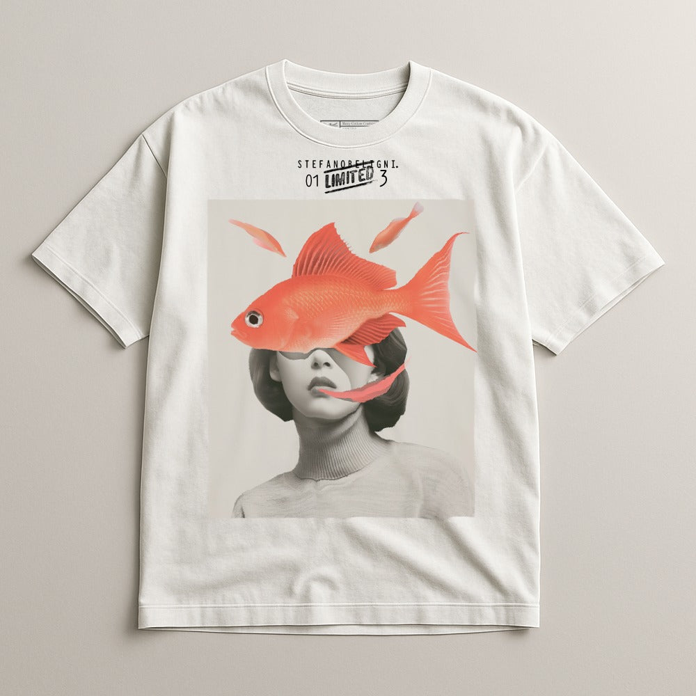 Artistic Fish and Woman Graphic Tee Product