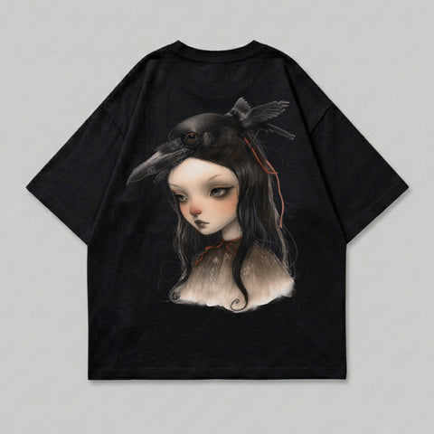 Dark Girl Raven Art Whimsical Design Gothic product type